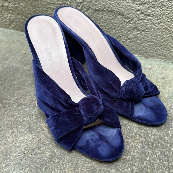 Loeffler Randall Coco Knotted Velvet Block Heel 10 - Picture 3 of 6
